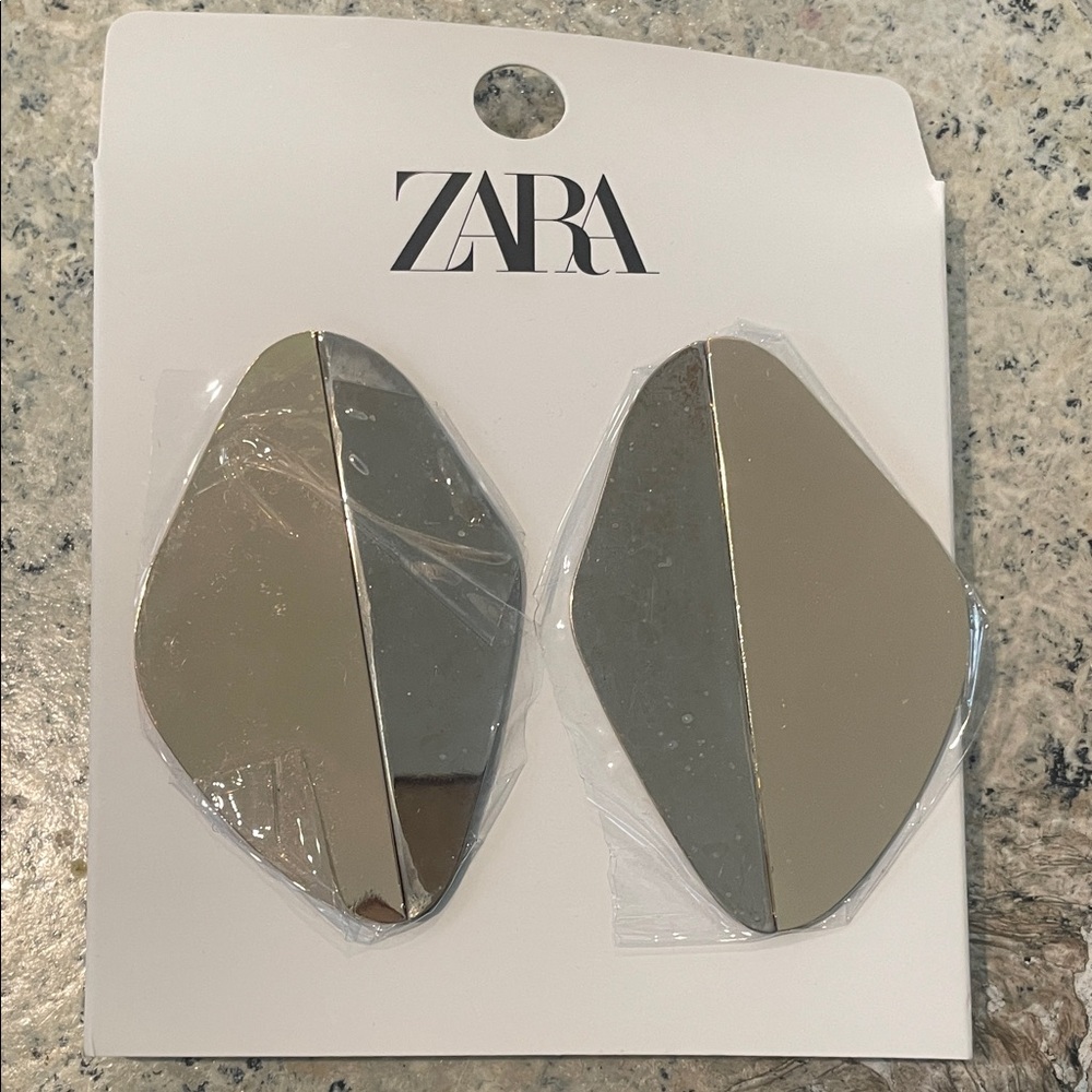 Zara two tone Geometric Earrings